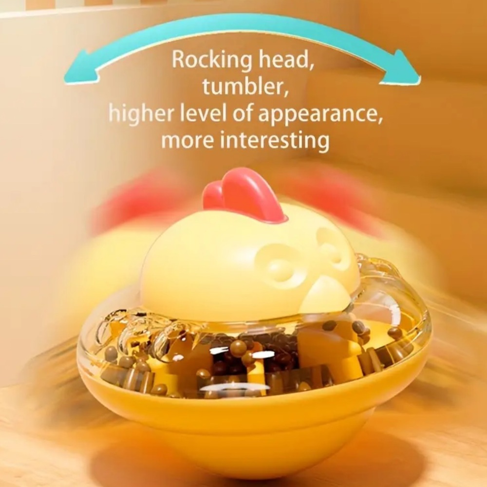Slow Feed 🪢 NIB Yellow Chicken Shape Pet Feeder Toy - Picture 4 of 7